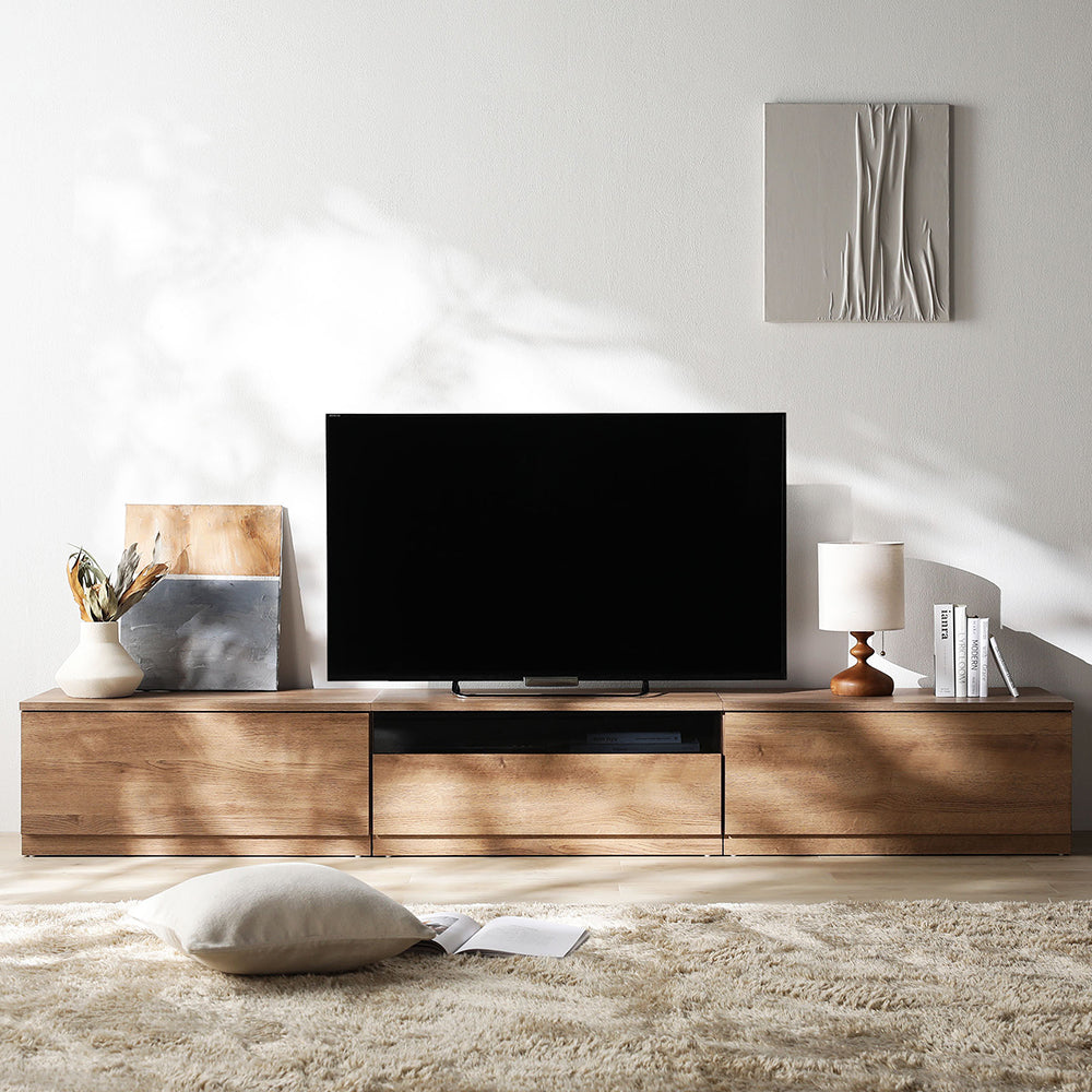 組み替え自在 ワイドテレビボード 『Tivra ティヴラ』 引き出しタイプ 240cm幅 ナチュラル