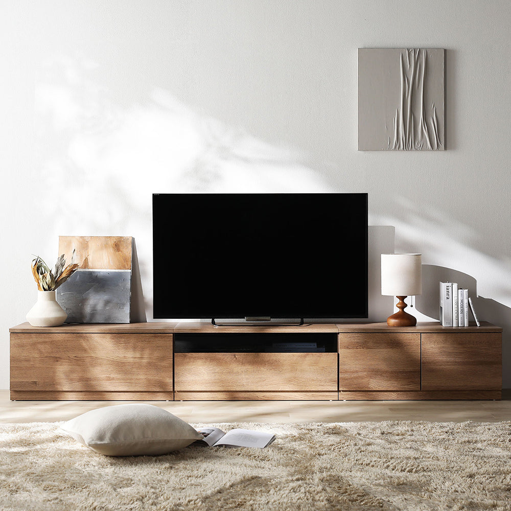 組み替え自在 ワイドテレビボード 『Tivra ティヴラ』 引き出し×扉タイプ 240cm幅 ナチュラル