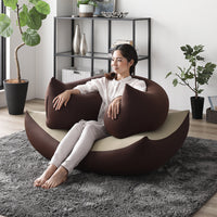 日本製 ビーズクッション 特大&抱き枕 セット カーキ×ブラウン