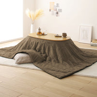 オーバル型 折りたたみ式 こたつ2点セット(こたつテーブル+掛け布団) ナチュラル×カーキ