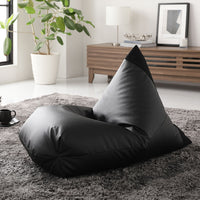 ビーズクッション 取っ手付きタイプ(レザー調) ブラック