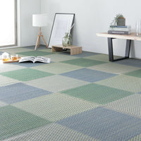 い草 ラグ カーペット 抗菌防臭 【本間】 ブルー 本間8畳(約382×382cm) 裏貼りあり
