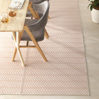 ヘリンボーン柄 い草風 ラグ 【4.5畳(約261×261cm)】 スモーキーピンク