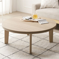 両面使えるシンプルこたつローテーブル単品 円(直径85cm) グレージュナチュラル