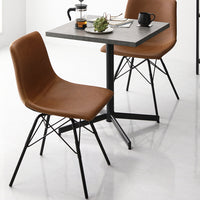 2人掛けダイニング3点セット(幅60cmテーブル/ストーングレー+レギュラータイプチェア2点/キャメル)