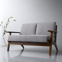 デザイナーズ 木枠ソファ 2人掛け 肘付き『VARANOJD ヴァーラネイド』 グレー