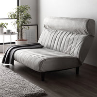 日本製 ダブルリクライニング ハイバックソファ 2人掛け シルバーグレー