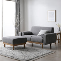 インテリアソファ 『ida イーダ』ソファセット 2人掛け+オットマン グレー