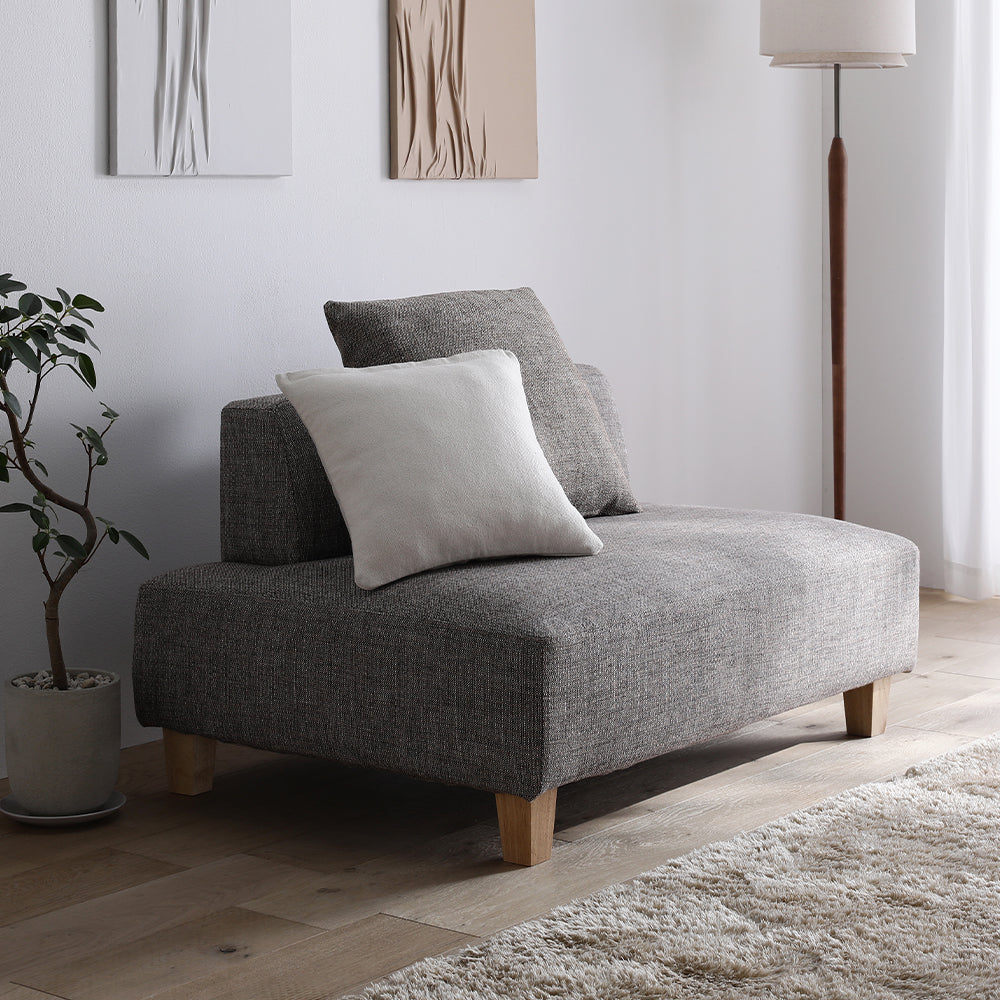 コーナーカウチソファ 『NAXAM ナザム』 2人掛け単品 ミックスブラウン