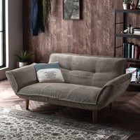 日本製 リクライニングソファ 2人掛け単品 コーデュロイ生地 ベージュ