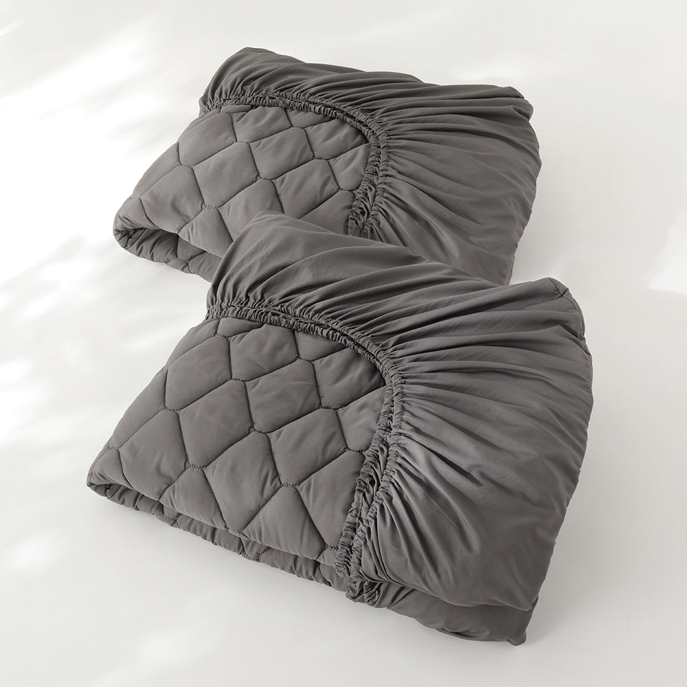 ピーチスキン ボックスシーツ 2枚セット 『umowell ウモウェル』 チャコールグレー