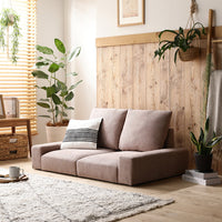 ローソファ コーデュロイ 『Lenne レンネ』 2人掛け コーデュロイローズベージュ