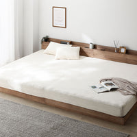 のびのび暖かベロア 寝具セット『Velmoa ベルモア』ボックスシーツ+枕カバー ファミリーサイズ バニラ