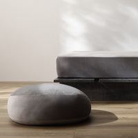 のびのび暖かベロア 寝具セット『Velmoa ベルモア』ボックスシーツ+もっちり丸クッション 単身サイズ チャコールグレー