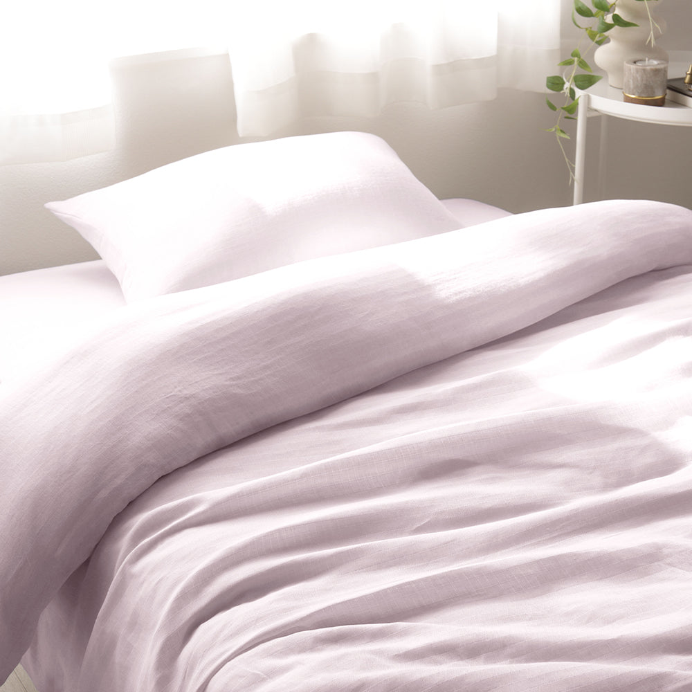 ふんわり ダブルガーゼ 抗菌防臭加工 綿100% (掛布団カバー+枕カバー) 2点セット・ラベンダー