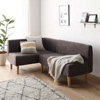 ダイニングソファ 日本製 コーナーソファ2点セット(左コーナー+2人掛け) コーデュロイチャコールグレー