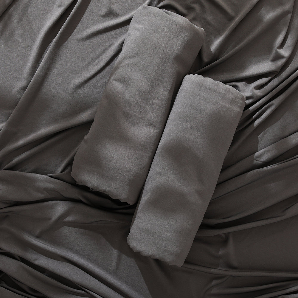 のびのび枕カバー 2枚セット 素材(すべすべニット) 『Palmoa パルモア』 チャコールグレー