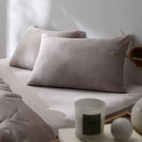 のびのび暖かベロア 寝具セット『Velmoa ベルモア』ボックスシーツ+枕カバー 単身サイズ モカグレージュ