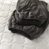 のびのびボックスシーツ 2枚セット すべすべニット 『Palmoa パルモア』 単身サイズ チャコールグレー