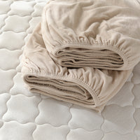 のびのびボックスシーツ 2枚セット ふっくらタオル 『Palmoa パルモア』 単身サイズ ベージュ
