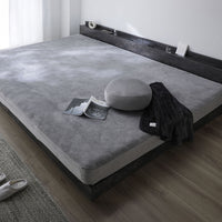 のびのび暖かベロア 寝具セット『Velmoa ベルモア』ボックスシーツ+もっちり丸クッション ファミリーサイズ チャコールグレー