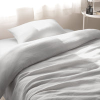 ふんわり ダブルガーゼ 抗菌防臭加工 綿100% (掛布団カバー+枕カバー) 2点セット グレー