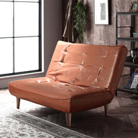 日本製 リクライニング ハイバックソファ 2人掛け単品 PVC生地 ヴィンテージキャメル