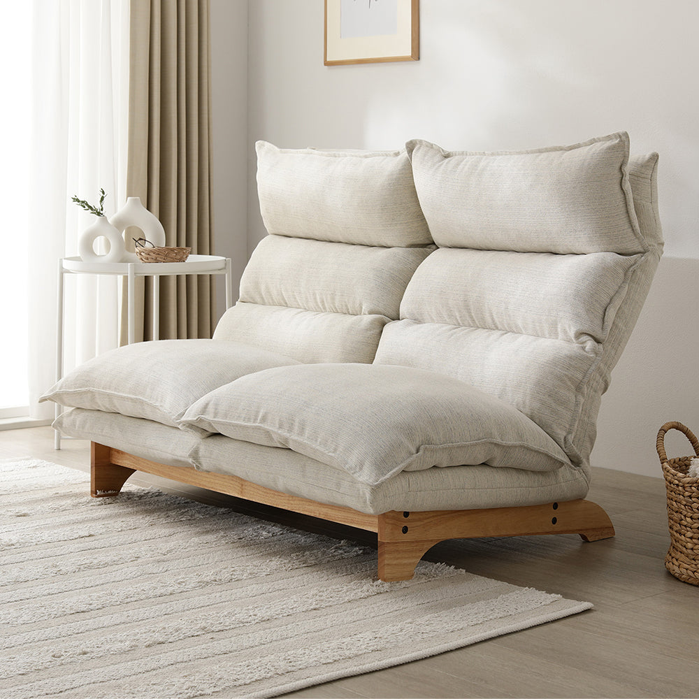 ハイバックリクライニングソファ 『UTO ウト』 2人掛け 単品 アイボリー