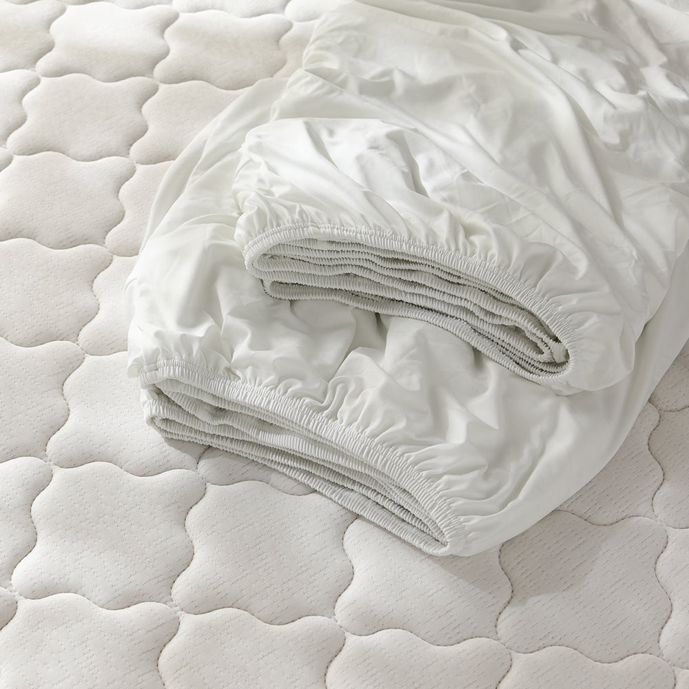 のびのびボックスシーツ 2枚セット 素材(すべすべニット) 『Palmoa パルモア』 単身サイズ ホワイト