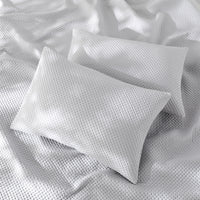 イブル風 洗えるグリッドキルト 『waffulto ワッフルト』 枕カバー2枚セット ライトグレー