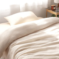 ふんわり ダブルガーゼ 抗菌防臭加工 綿100% (掛布団カバー+枕カバー) 2点セット ベージュ