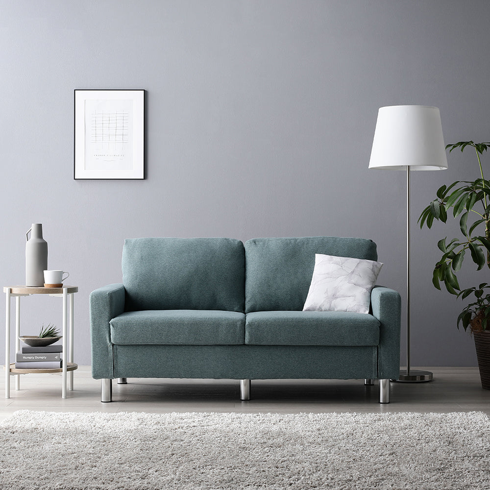 2人掛け ダスティブルー スチール脚