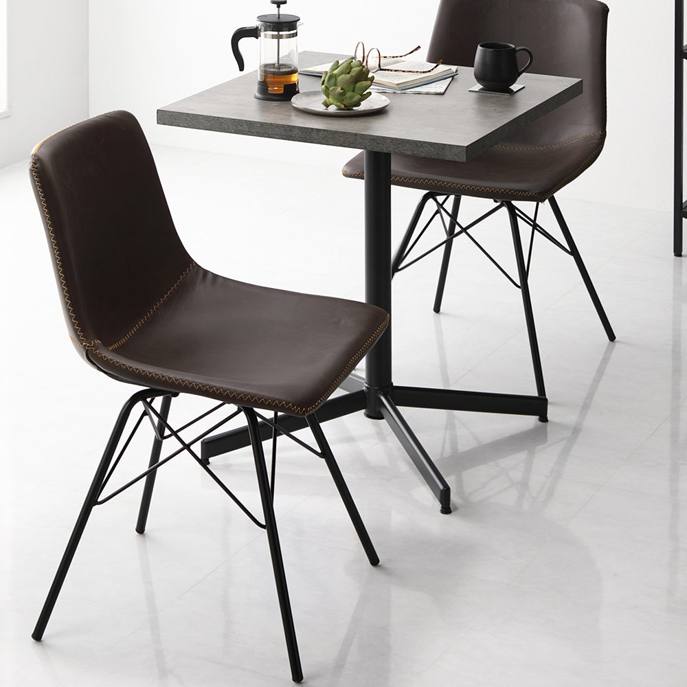 3点セット【テーブル(ナチュラル)+レギュラータイプ チェア2脚(ダークブラウン)】