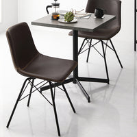 2人掛けダイニング3点セット(幅60cmテーブル/ストーングレー+レギュラータイプチェア2点/ダークブラウン)
