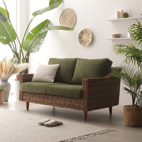天然素材リゾートソファ(アバカ)2人掛け グリーン