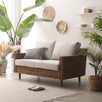 天然素材リゾートソファ(アバカ)2人掛け スノーホワイト