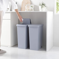 【日本製】サイズが選べる 棚下にも収納できる スライドオープン式 ごみ箱 30L クールグレー 2個組