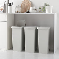 【日本製】サイズが選べる 棚下にも収納できる スライドオープン式 ごみ箱 30L ライトグレー 3個組