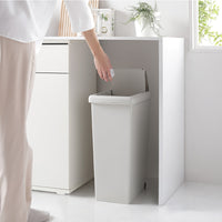【日本製】サイズが選べる 棚下にも収納できる スライドオープン式 ごみ箱 30L ライトグレー 単品