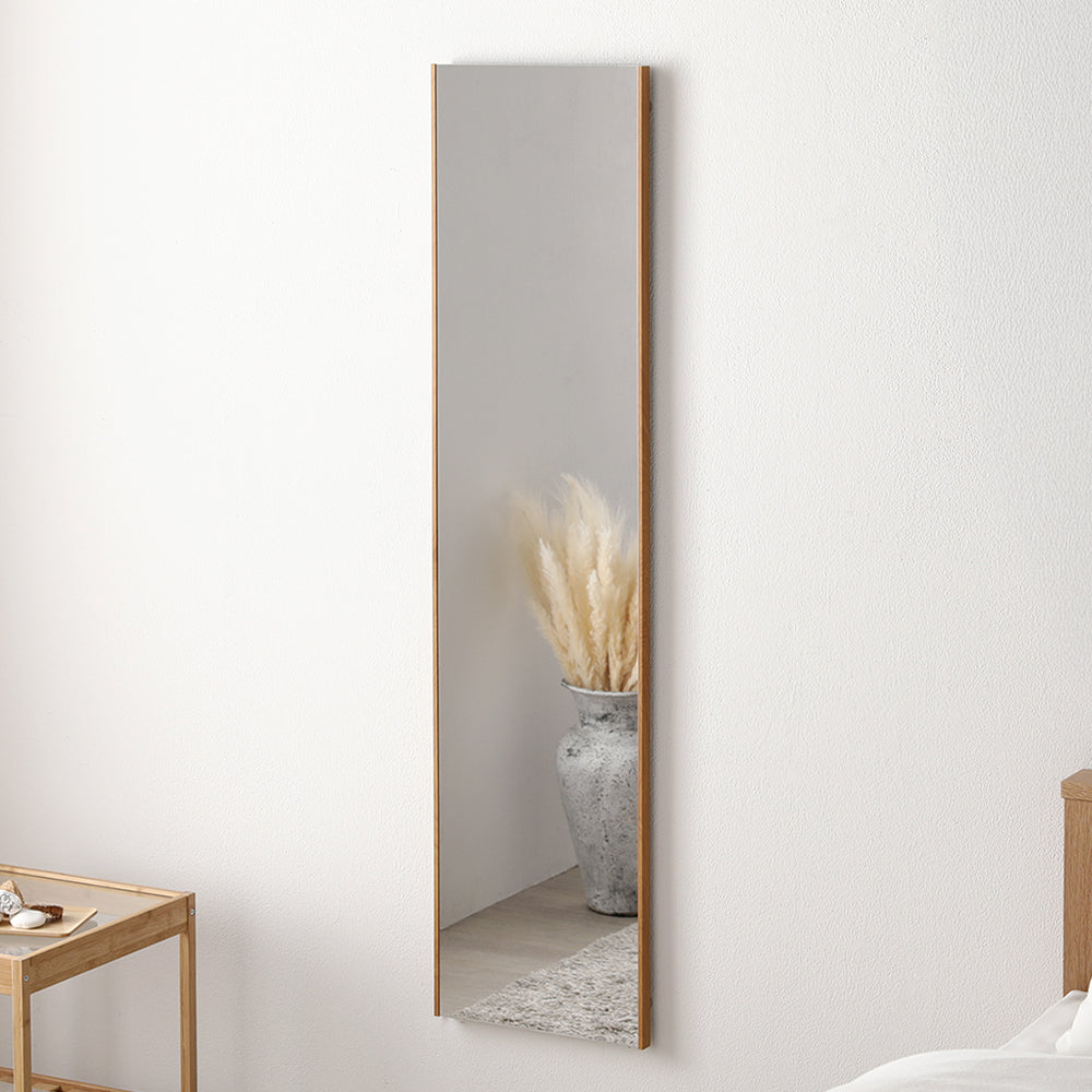 割れないミラー 『Lufra ルフラ』 30×120cm ナチュラル(木目調)