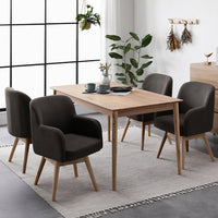 天然木ダイニング(幅140cm)『Duuce デュース』 5点セット モカ