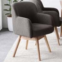 【チェア単品】天然木ダイニング 回転式チェア『Duuce デュース』 モカ