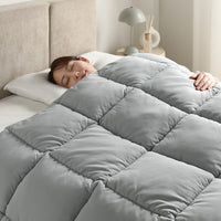 3シーズン使えるしっかりふくらむ パールダウン掛け布団 シングル ライトグレー