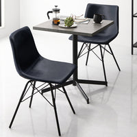 2人掛けダイニング3点セット(幅60cmテーブル/ストーングレー+回転タイプチェア2点/ネイビー)