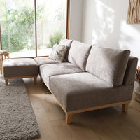 アームレスソファ 『REAGLE リーグル』 3人掛けソファ+オットマンセット グレージュ