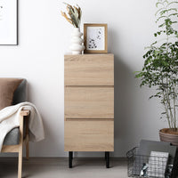 脚付きチェスト 『Stova ストーヴァ』 異素材MIX 大容量 スリム3段 幅40cm ナチュラル