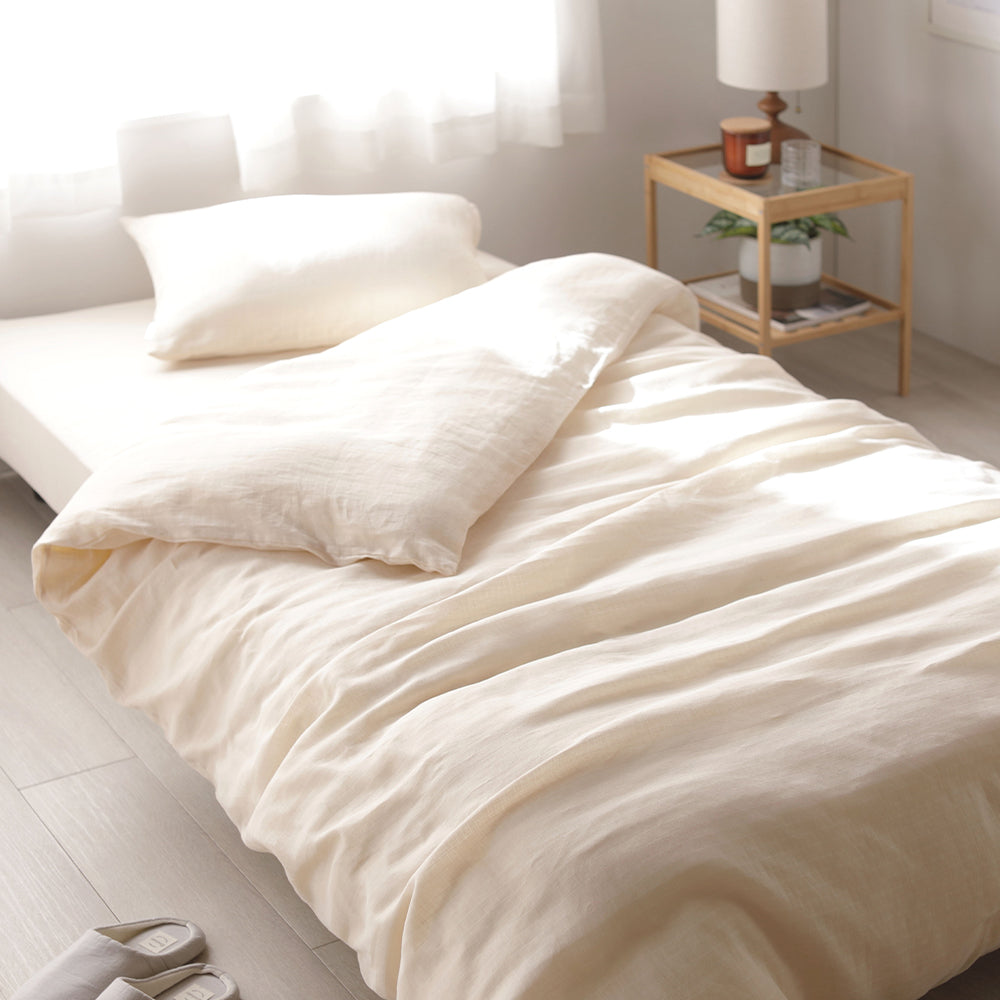 ふんわり ダブルガーゼ 抗菌防臭加工 綿100% マットレス用3点セット シングル・ベージュ