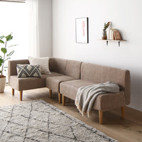 ダイニングソファ 日本製 コーナーソファ3点セット(左コーナー+2人掛け+1人掛け) コーデュロイベージュ