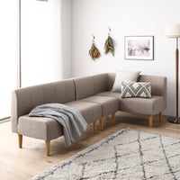 ダイニングソファ 日本製 コーナーソファ3点セット(右コーナー+2人掛け+1人掛け) ベージュ