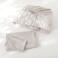 ピーチスキン カバーリング3点セット 『umowell ウモウェル』 ボックスシーツ+掛け布団カバー+枕カバー シングル・セミダブル グレージュ